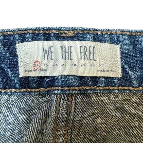 We The Free People Denim Jean Miniskirt w/Raw Hem Full-Zip Blue Women's Size 24 - Picture 3 of 3
